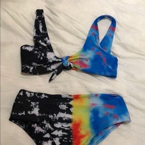 Tie Dye Highwaisted Bathing Suit 😍